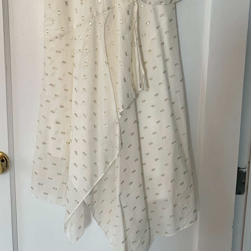 BCBGMaxAzria White and Gold Dress